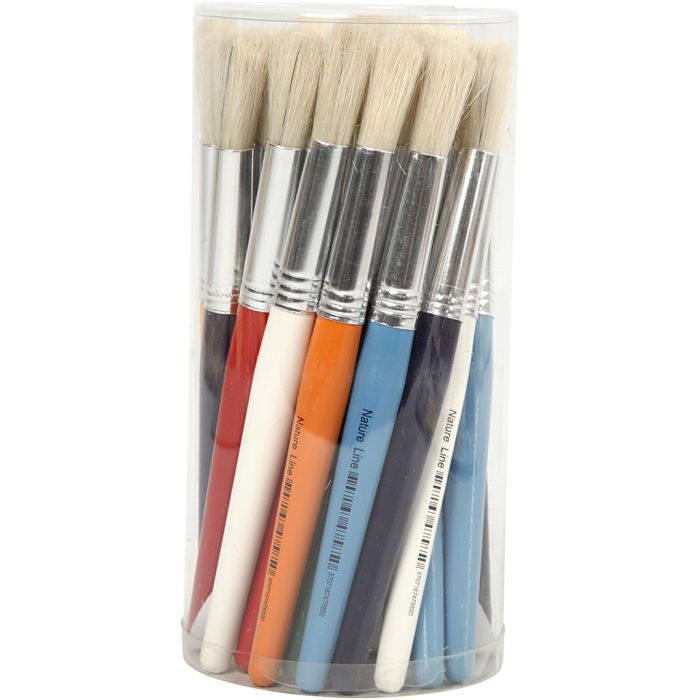 Kids Paint Brushes, L: 19 cm, W: 12 mm, round, 30 pc/ 1 pack