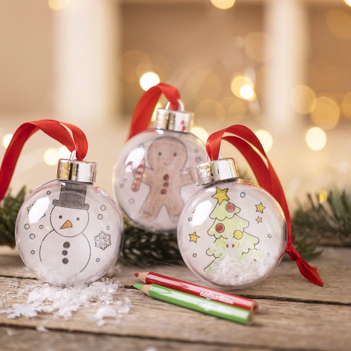 Christmas baubles with drawings