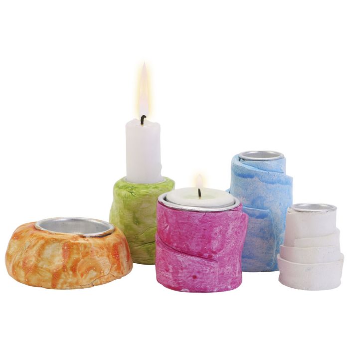 Elegant, simple clay candlesticks