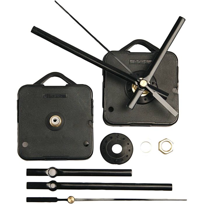 Clock parts and movements, plate max thickness 6 mm, black, 1 set