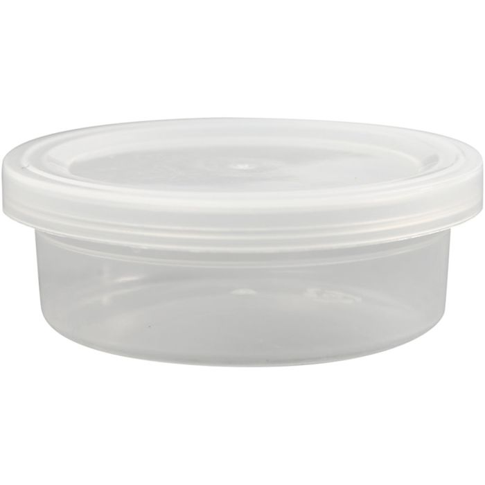 Plastic Tub with Lid, H: 24 mm, dia. 68 mm, 45 ml, 20 pc/ 1 pack