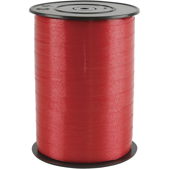 Curling Ribbon, W: 10 mm, glossy, red, 250 m/ 1 roll