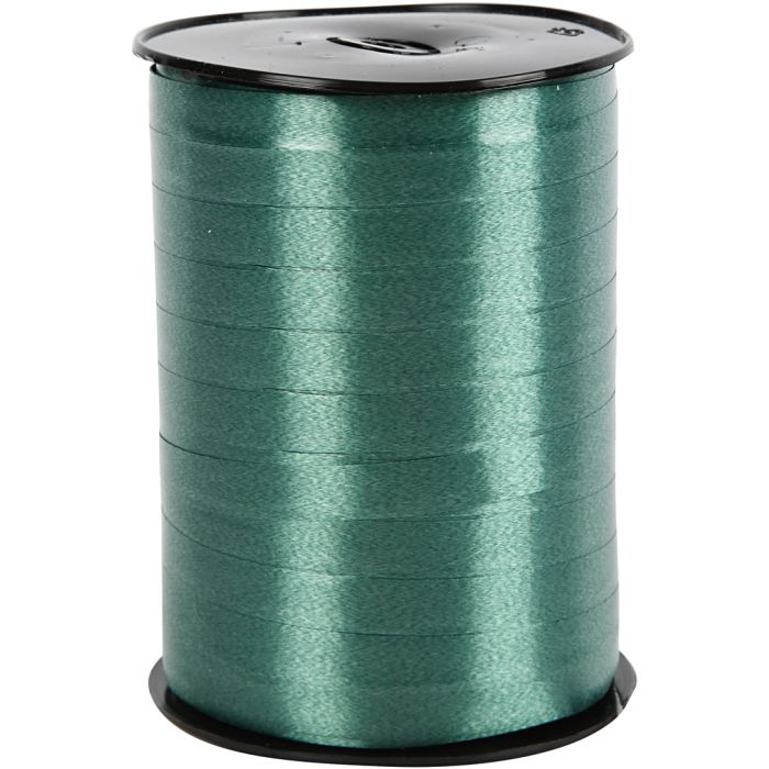 Curling Ribbon, W: 10 mm, glossy, green, 250 m/ 1 roll