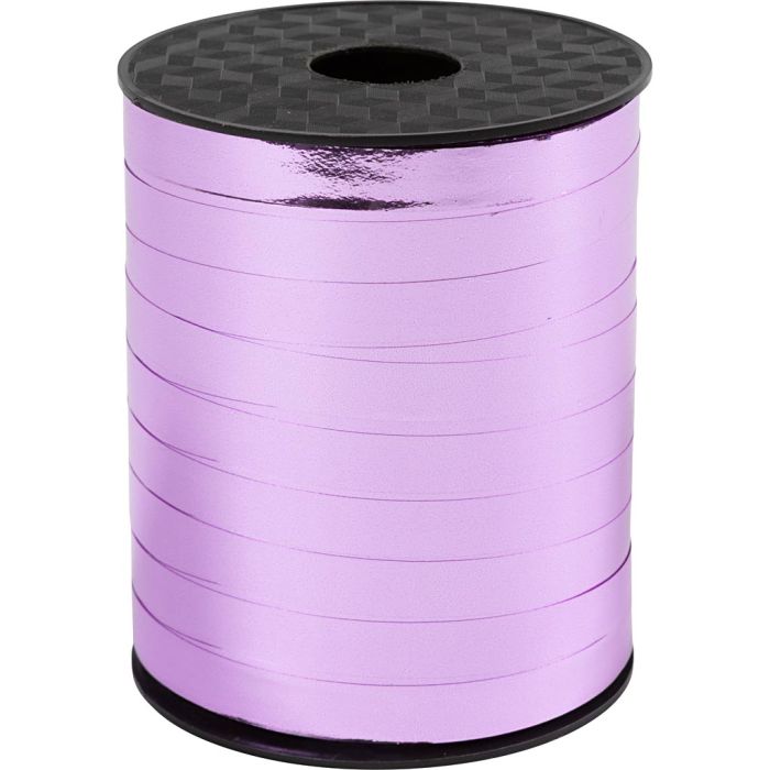 Curling Ribbon, W: 10 mm, glossy,metallic, pink, 250 m/ 1 roll