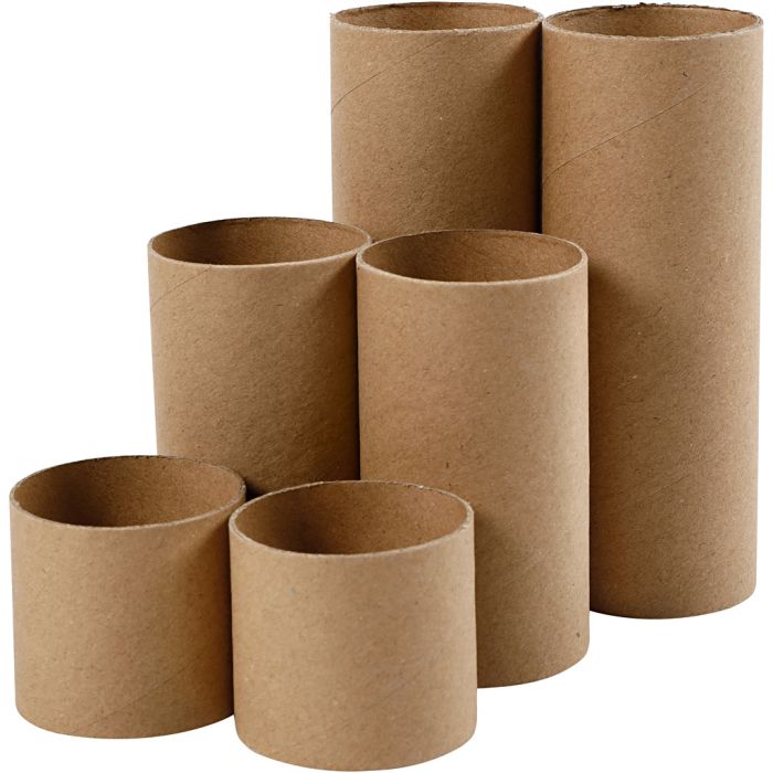 Cardboard tube, L: 4,7+9,3+14 cm, dia. 5 cm, 6 pc/ 1 pack