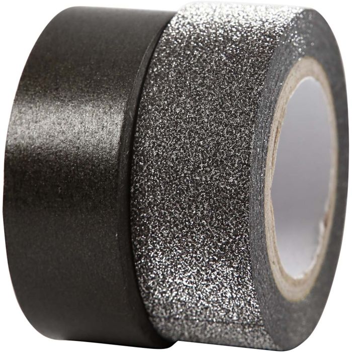 Design Tape, W: 15 mm, black, 2 roll/ 1 pack