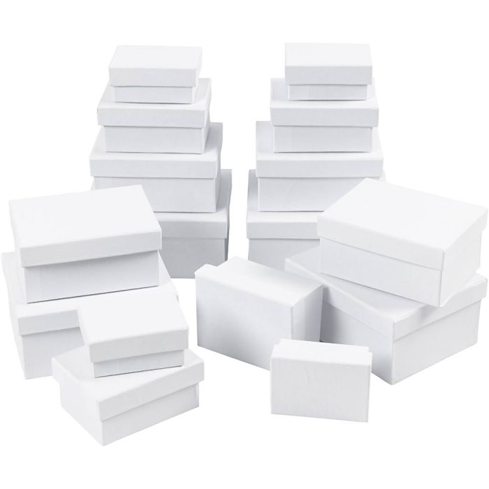 Rectangular Boxes, H: 3,5+4,5+5,5+6,5 cm, size 7,5x5 + 9,5x7 + 11,5x8,5 + 14x11 cm, 4x4 pc/ 1 pack