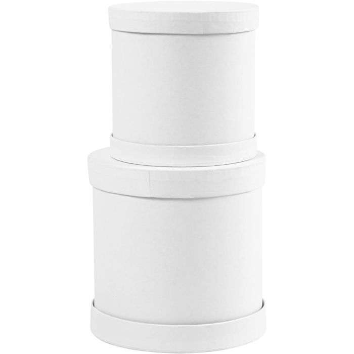 Drum Boxes, size 11x11 + 13x13 cm, white, 1 set