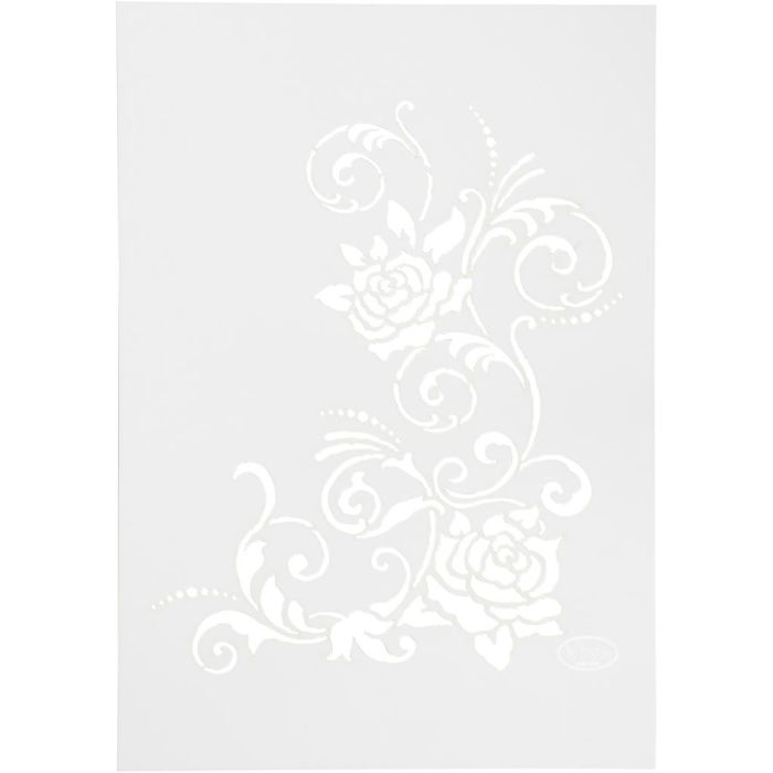Stencil , flowers, A4, sheet 210x297 mm, 1 pc