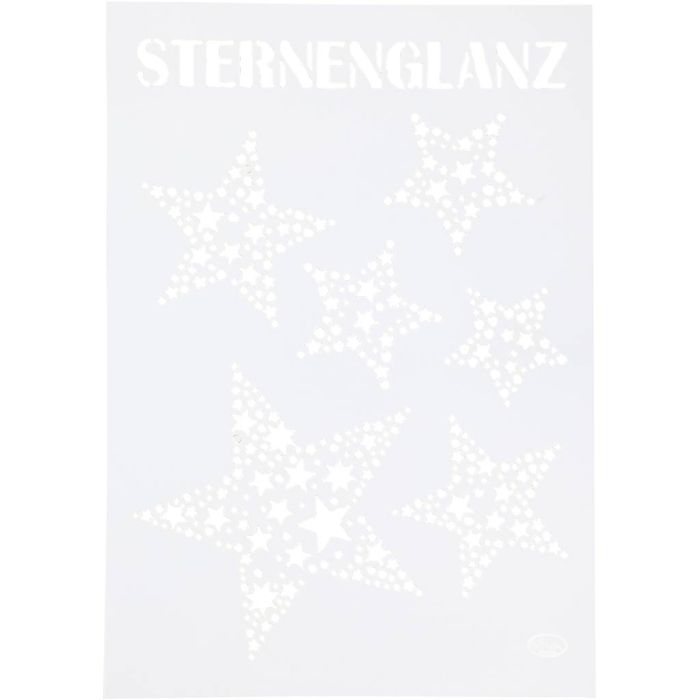 Stencil , stars, A4, sheet 210x297 mm, 1 pc