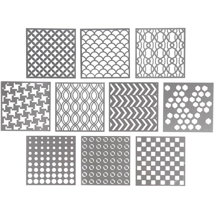 Stencil, size 15x15 cm, thickness 0,31 mm, 10 sheet/ 1 pack
