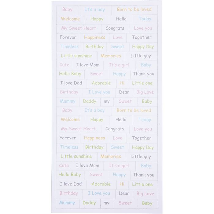 Stickers - Baby, baby, sheet 12x23 cm, 2x84 pc/ 1 pack