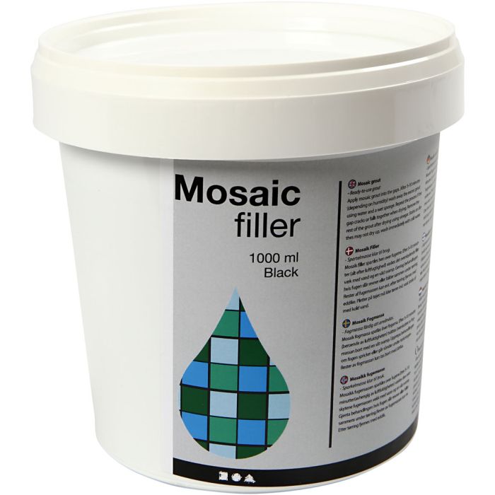 Mosaic Tile Grout, black, 1000 ml/ 1 bucket