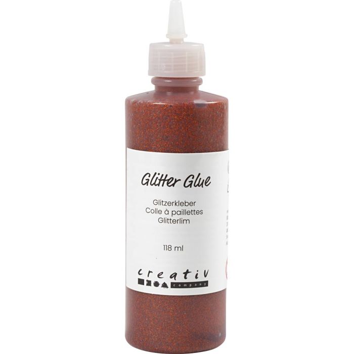 Glitter Glue, orange, 118 ml/ 1 bottle