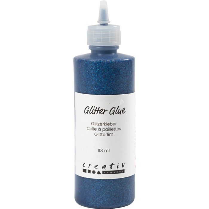 Glitter Glue, dark blue, 118 ml/ 1 bottle