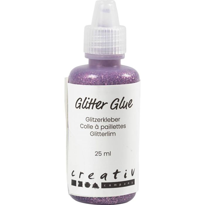 Glitter Glue, purple, 25 ml/ 1 bottle