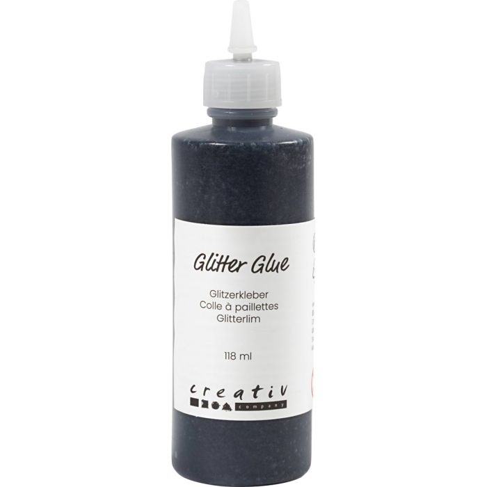 Glitter Glue, black, 118 ml/ 1 bottle