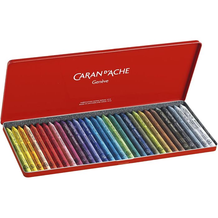 CARAN D’ACHE Neocolor I Crayons, L: 10 cm, thickness 8,5 mm, assorted colours, 30 pc/ 1 pack