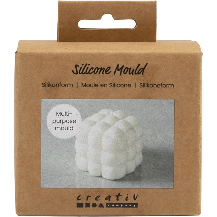 Silicone Mould, Square with bubbles, H: 5 cm, W: 6 cm, dia. 6 cm, 1 pc/ 1 pack