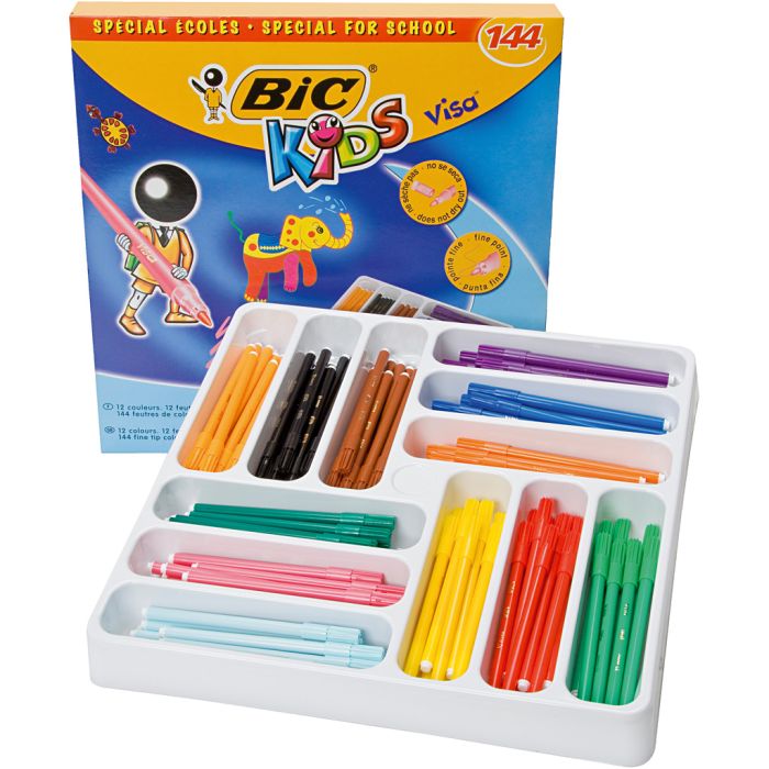 BIC Visa Fine Marker, line 0,7 mm, assorted colours, 12x12 pc, 144 pc/ 1 pack