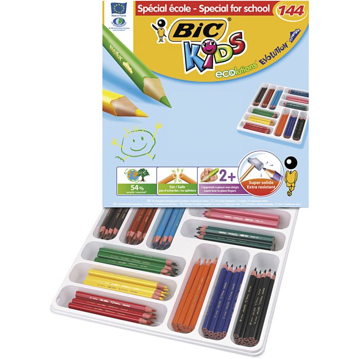 BIC Eco Evolution coloured pencil, lead 5 mm, assorted colours, 12 pc/ 1 pack