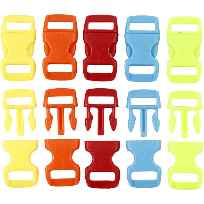 Click Clasp, L: 29 mm, W: 15 mm, hole size 3x11 mm, assorted colours, 100 pc/ 1 pack