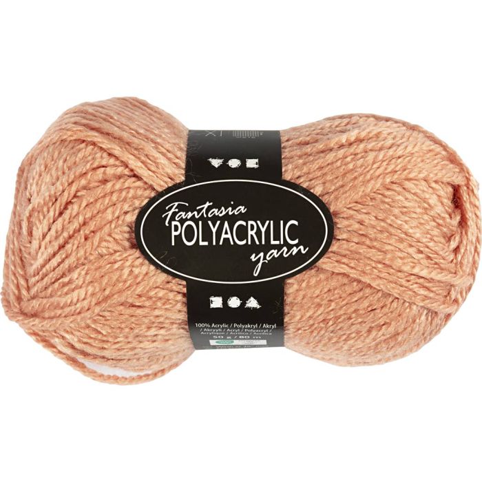 Fantasia Acrylic Yarn, L: 80 m, needle 4,5-5, beige, 50 g/ 1 ball