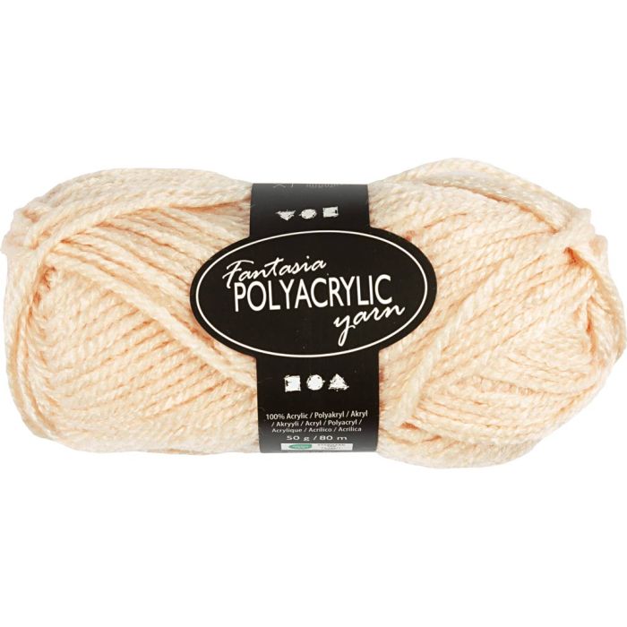 Fantasia Acrylic Yarn, L: 80 m, needle 4,5-5, light beige, 50 g/ 1 ball