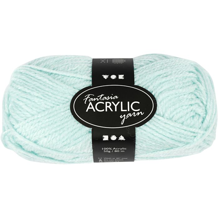Fantasia Acrylic Yarn, L: 80 m, mint green, 50 g/ 1 ball