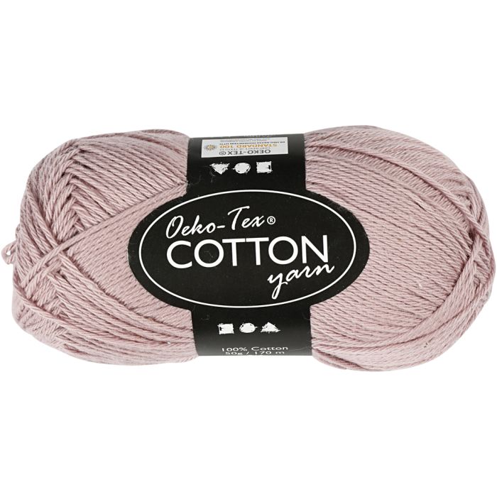 Cotton Yarn, no. 8/4, L: 170 m, needle 3-3,5, lavender, 50 g/ 1 ball
