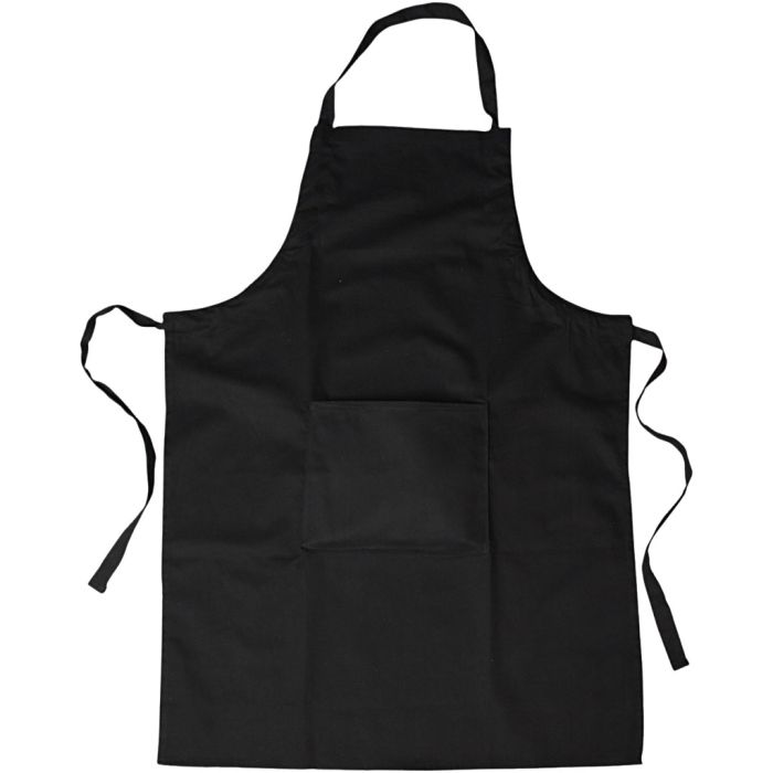 Apron, L: 89 cm, W: 66 cm, size M-XL cm, 210 g, black, 1 pc