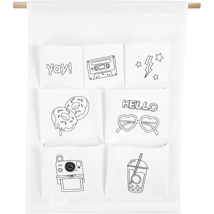 Hanging Organiser, H: 46 cm, W: 34 cm, 145 g, white, 1 pc