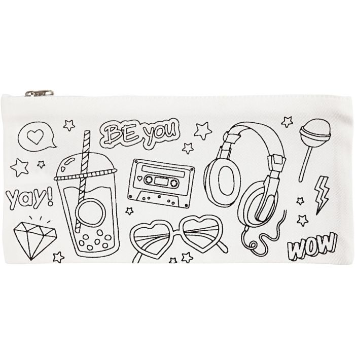 Pencil case, size 11x23 cm, 210 g, white, 1 pc