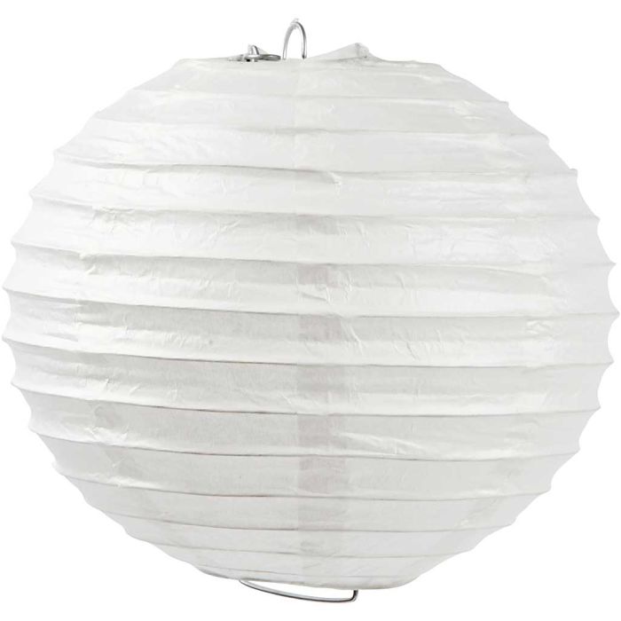 Rice paper lamp, Round, dia. 20 cm, white, 1 pc