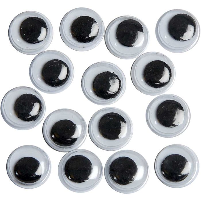 Wiggly Eyes, not sticky, dia. 8 mm, 40 pc/ 1 pack