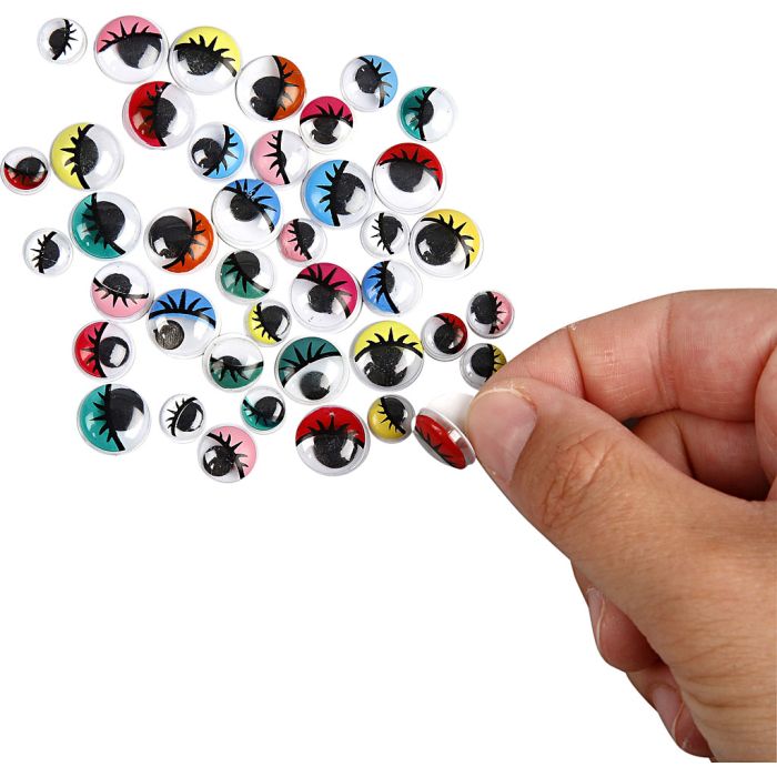 Googly Eyes, self-adhesive, dia. 8-12 mm, 30 asstd./ 1 pack