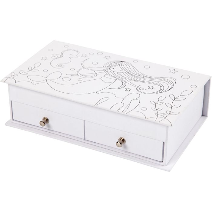 Jewellery Box, size 18x10,5x5 cm, white, 1 pc