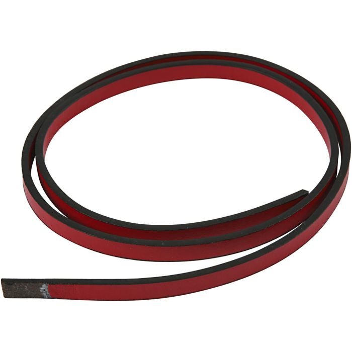 Faux Leather Belt, W: 10 mm, thickness 3 mm, red, 1 m/ 1 pack