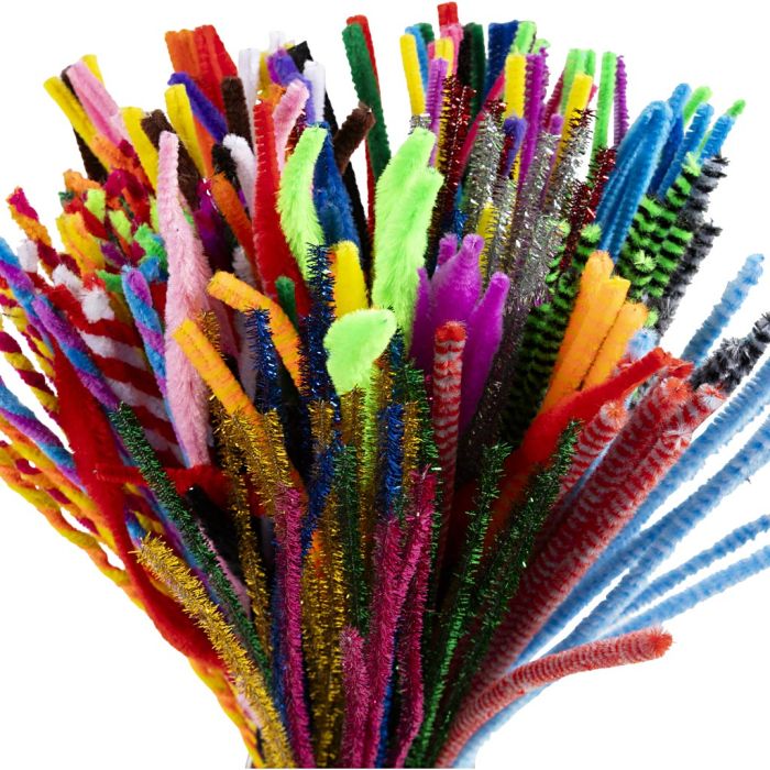 Chenille, L: 30,5 cm, thickness 4-6 mm, assorted colours, 250 asstd./ 1 pack