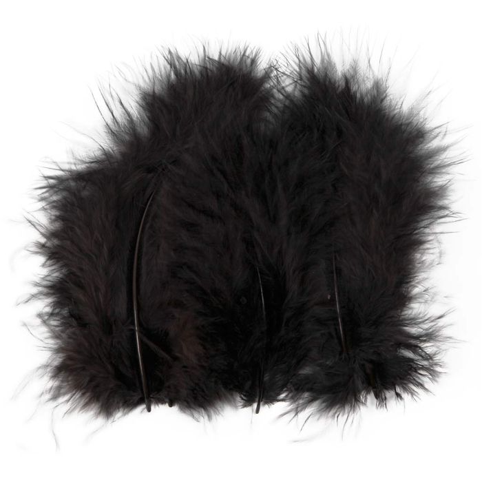 Down, size 5-12 cm, black, 15 pc/ 1 pack