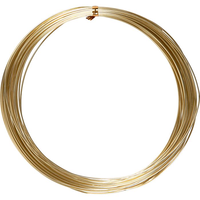 Aluminium Wire, round, thickness 1 mm, gold, 16 m/ 1 roll