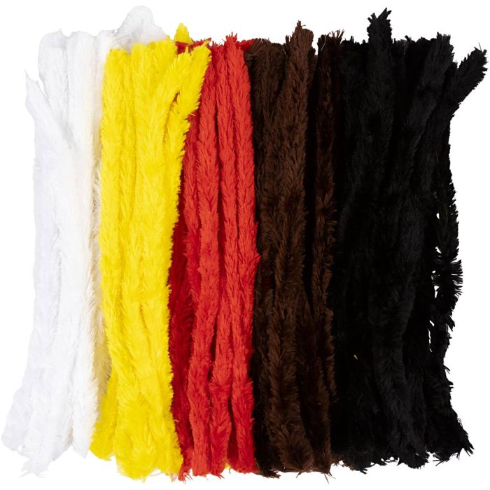Chenille, L: 40 cm, assorted colours, 2x48 pc/ 1 pack