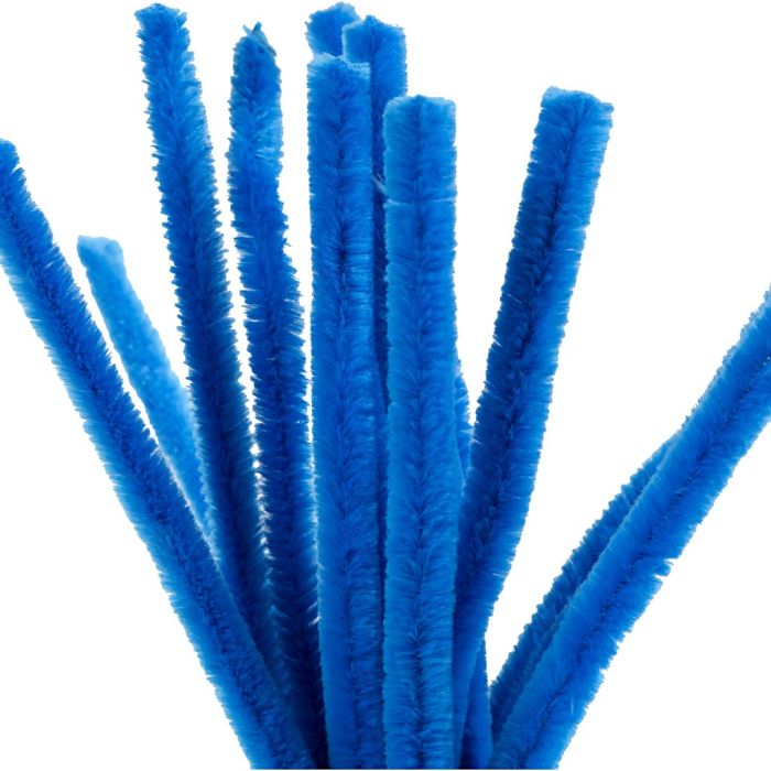 Chenille, L: 30 cm, thickness 15 mm, dark blue, 15 pc/ 1 pack