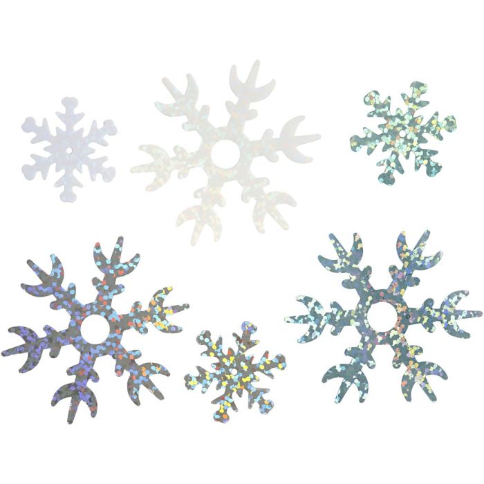 Sequins, size 25+45 mm, light blue, silver, white, 30 g/ 1 pack