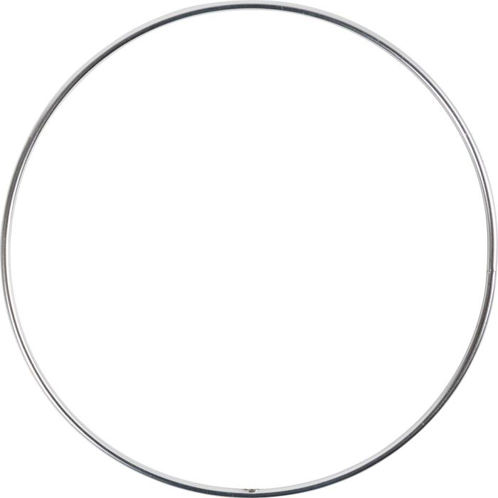 Metal Wire Ring, dia. 10 cm, thickness 2 mm, silver, 1 pc