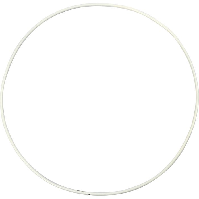 Metal Wire Ring, dia. 20 cm, thickness 3 mm, white, 5 pc/ 1 pack