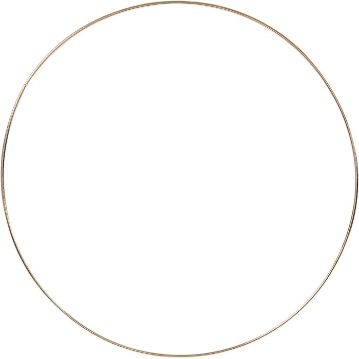 Metal Wire Ring, dia. 30 cm, thickness 3 mm, gold, 1 pc