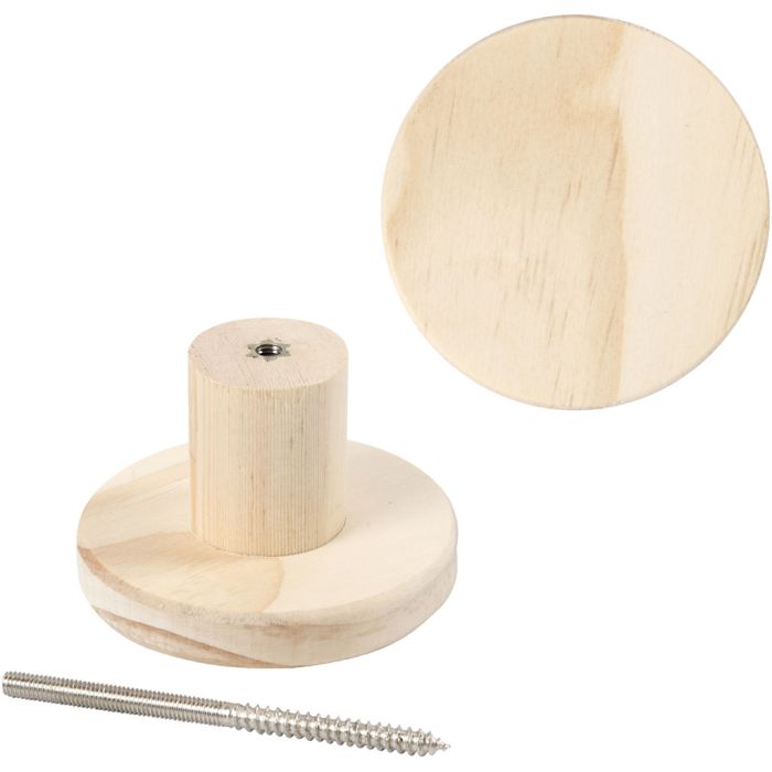 Coat Hook, round, D. 4,5 cm, dia. 7 cm, 1 pc