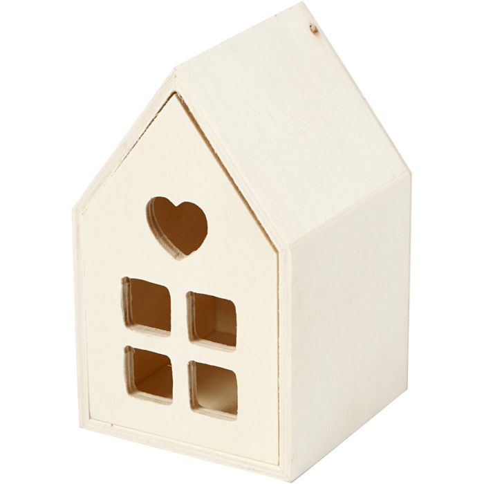 House with drawer, H: 10,8 cm, D. 6,8 cm, W: 6,8 cm, 1 pc