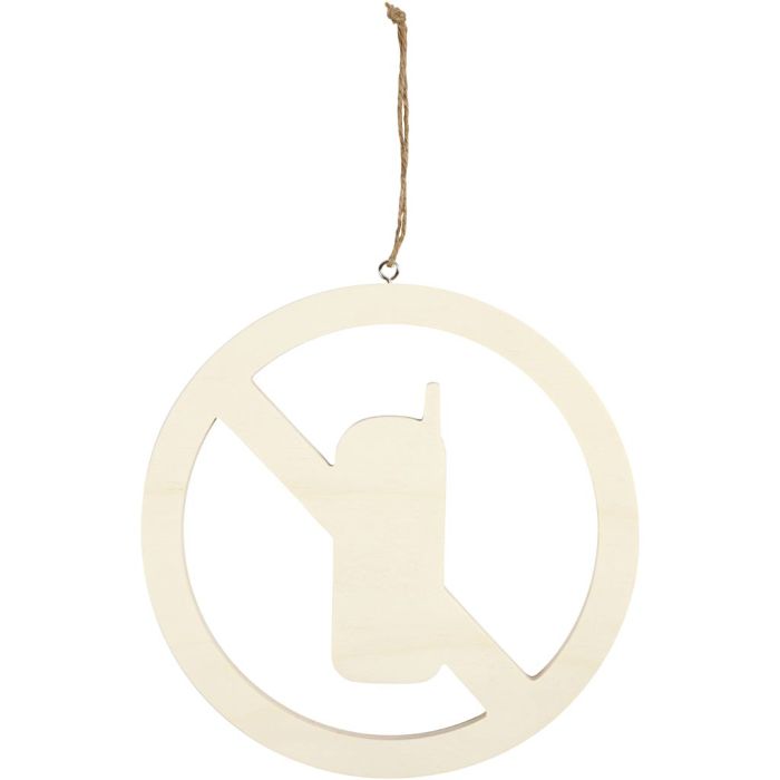 Sign, No mobile phones, size 21,3 cm, thickness 0,9 cm, 1 pc